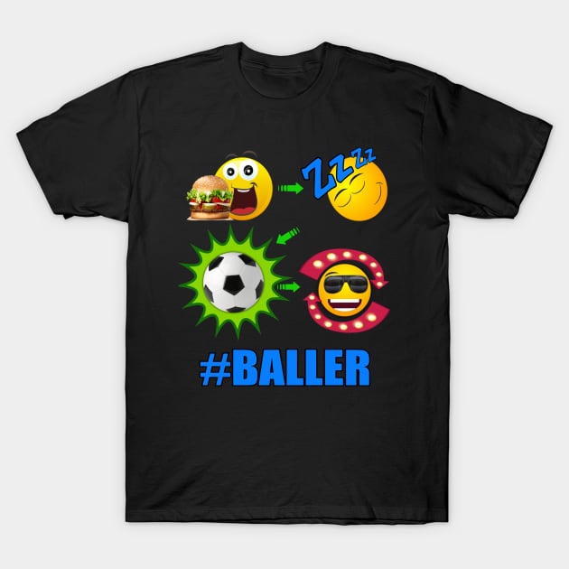 SOCCER! Lifestyle Sports Baller Futbol Football T-Shirt by Duds4Fun